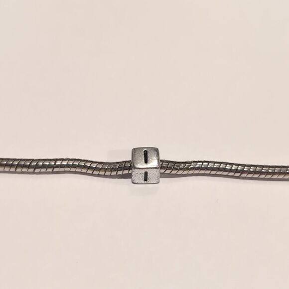 Silver I Spacer Charm for Pandora Style Bracelet - Picture 2 of 5